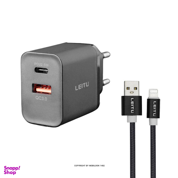 شارژر دیواری 22.5 وات لیتو مدل LH-32 به همراه کابل تبدیل Lightning