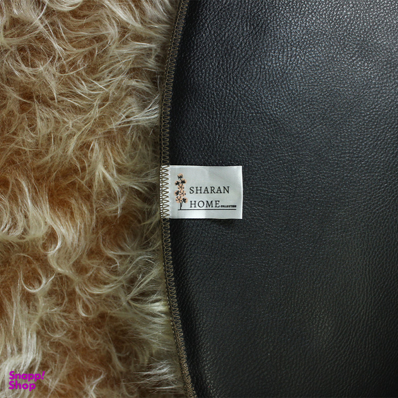 فرش ماشینی شاران هوم طرح خز پرز بلند فانتزی مدل اسفنج دار زمینه نسکافه ای