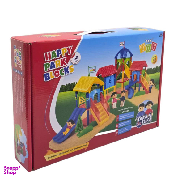 ساختنی 58 تکه ناب سل مدل پارک شادی HAPPY PARK BLOCKS