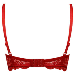 ست شورت و سوتین زنانه ماییلدا مدل فنردار گیپوری کد 4691-8585 رنگ قرمز