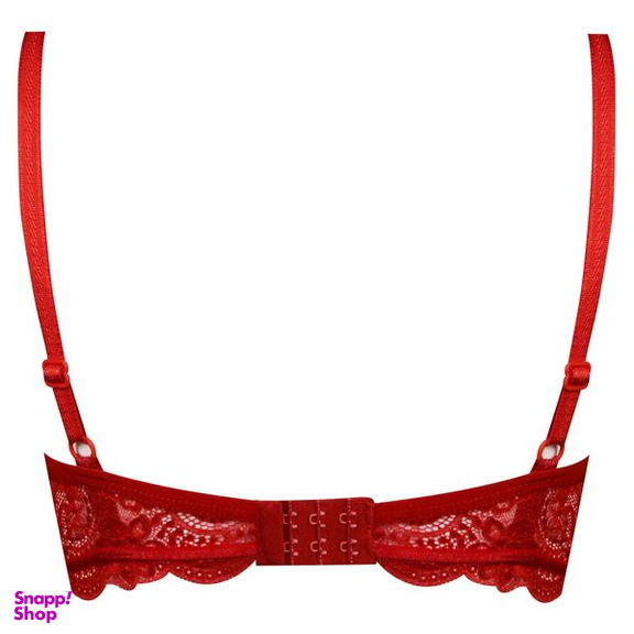 ست شورت و سوتین زنانه ماییلدا مدل فنردار گیپوری کد 4691-8585 رنگ قرمز