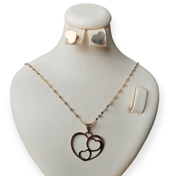 نیم ست طلا ۱۸ عیار زنانه طرح قلب کد 82472