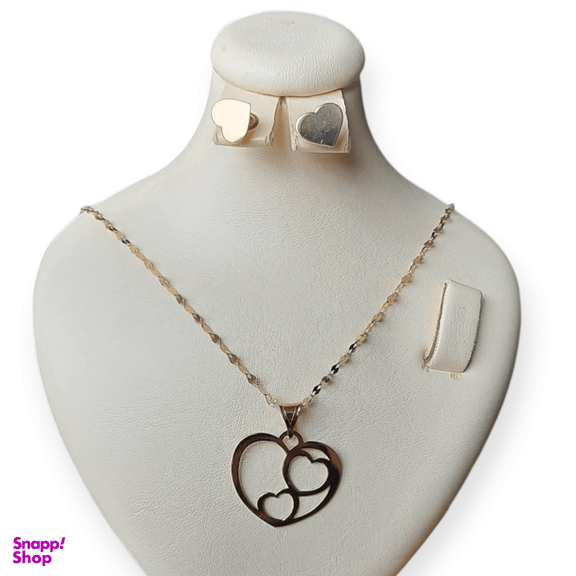 نیم ست طلا ۱۸ عیار زنانه طرح قلب کد 82472