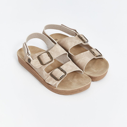 صندل زنانه ال سی وایکیکی مدل فول طبی استپ دار رنگ کرم