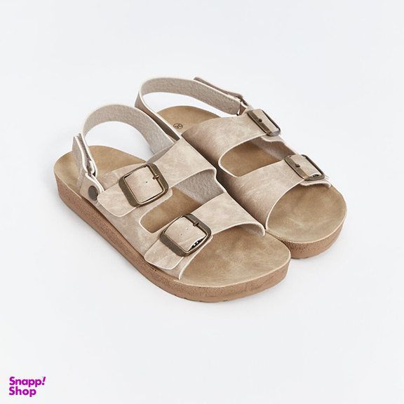 صندل زنانه ال سی وایکیکی مدل فول طبی استپ دار رنگ کرم