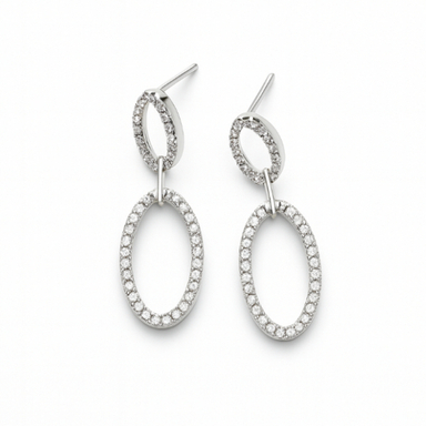 گوشواره نقره زنانه مدل بیضی کد 136677