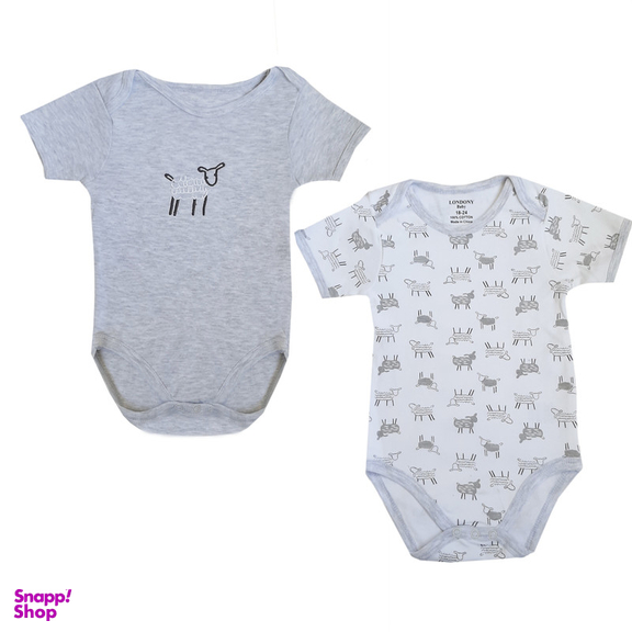 بادی آستین کوتاه نوزادی لاندنی مدل T-7002