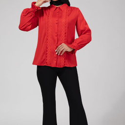 شومیز زنانه برنس مدل جیران رنگ قرمز