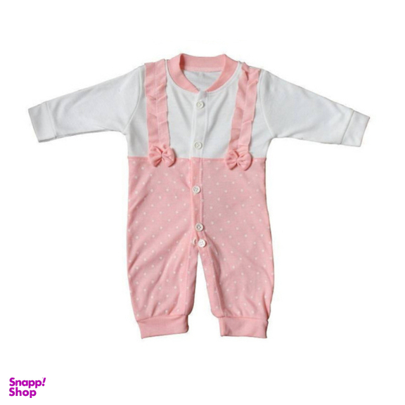 ست سرهمی و کلاه نوزاد مدل aramiss کد 1 رنگ صورتی