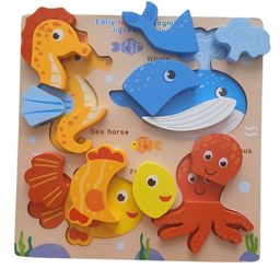 بازی آموزشی مدل پازل برشی برجسته طرح دریایی