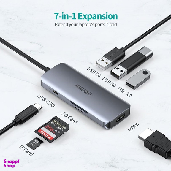 هاب 7 پورت USB-C به HDMI چویتک مدل HUB-M19