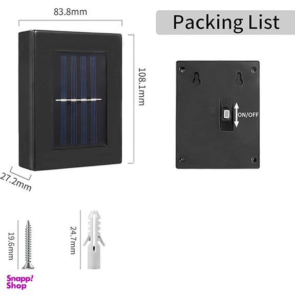 چراغ پارکی خورشیدی سولونیکس مدل 4LED-Solar-Wall Lamp مجموعه 6 عددی