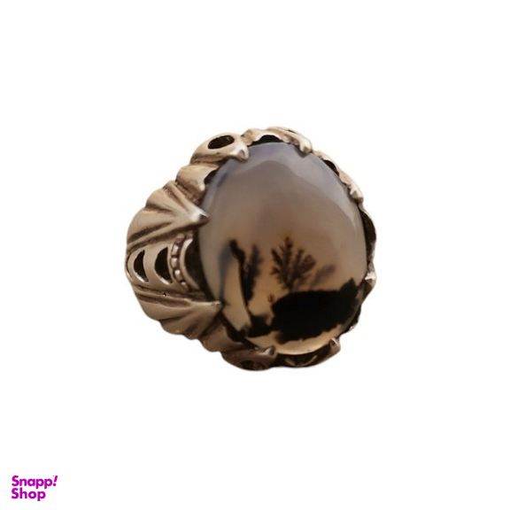 انگشتر نقره مردانه مدل شجر زمینه خاک دار