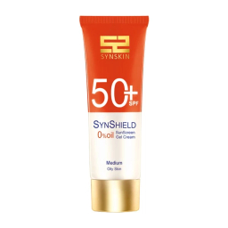 ژل کرم ضد آفتاب ساین اسکین بدون رنگ SPF 50 مدل Medium SynShield مناسب پوست‌های چرب حجم 50 میلی لیتر