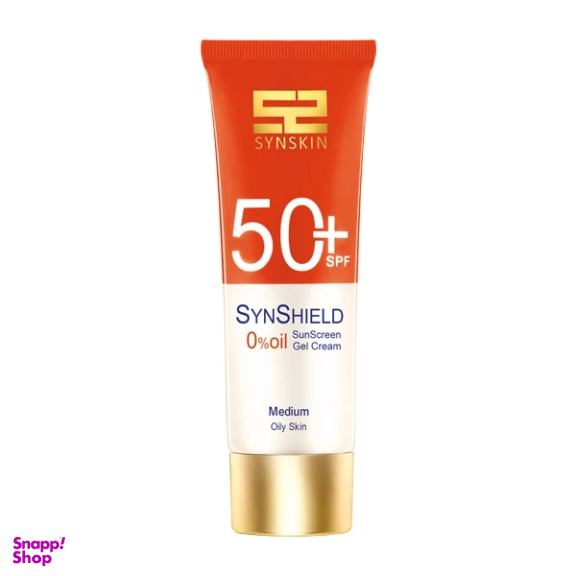 ژل کرم ضد آفتاب ساین اسکین بدون رنگ SPF 50 مدل Medium SynShield مناسب پوست‌های چرب حجم 50 میلی لیتر