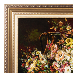 تابلو فرش دستباف سی پرشیا مدل گل در سبد حصیری کد 903656