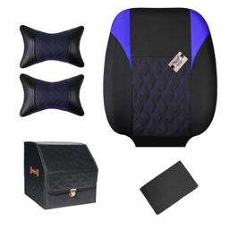 روکش صندلی خودرو سوشیانت مدل گوشواره ای به همراه پشت گردنی و باکس و دور فرمان مناسب پژو 206 و 207