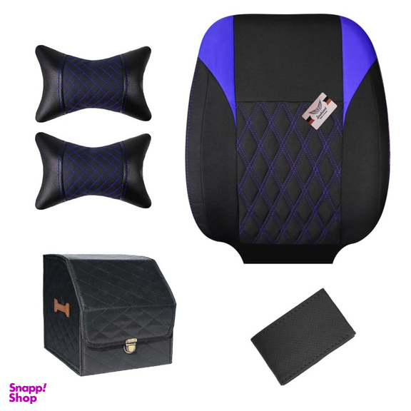 روکش صندلی خودرو سوشیانت مدل گوشواره ای به همراه پشت گردنی و باکس و دور فرمان مناسب پژو 206 و 207