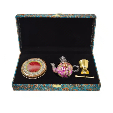 پک هدیه زعفران ستاره زعفرانیه طرح ترمه مدل فاخر کد 02