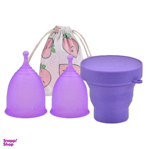 ست کاپ قاعدگی ویوا کد 099 رنگ بنفش مجموعه 2 عددی به همراه لیوان نگهدارنده