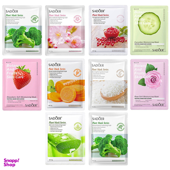 ماسک صورت سادور مدل Plant وزن 25 گرم بسته 10 عددی