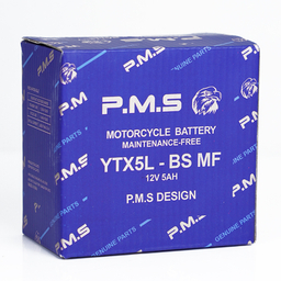 باتری موتورسیکلت پی ام اس مدل 5 آمپر ytx5l-bs mf مناسب کلیک و وگو