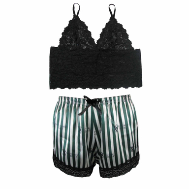 ست لباس خواب زنانه مدل ویکتوریا سکرت رنگ سبز