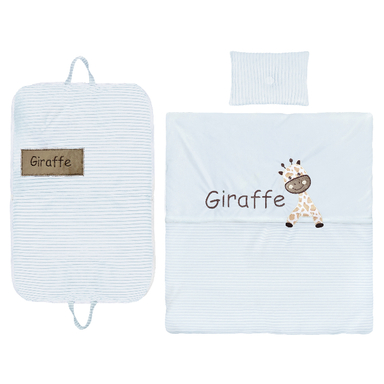 سرویس خواب مسافرتی نوزادی 3 تکه پینک بلو طرح زرافه