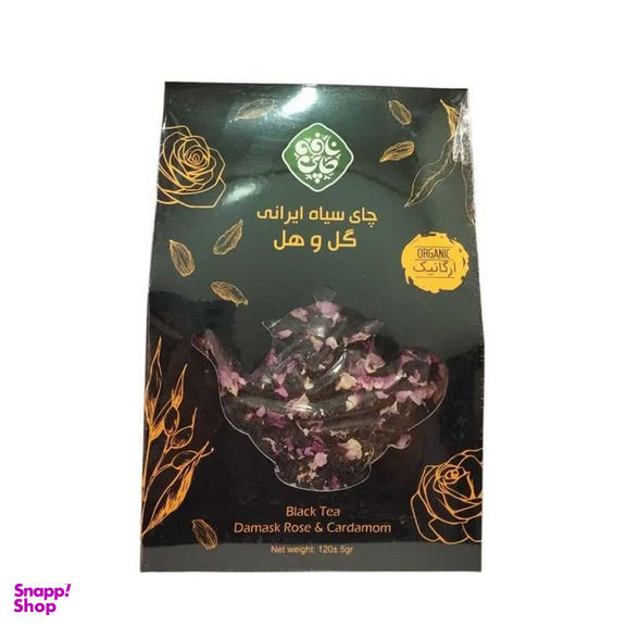 چای سیاه گل و هل ارگانیک نافه وزن 120 گرم