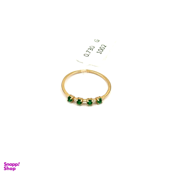 انگشتر طلای 18 عیار زنانه مدل نگین سبز کد 1002