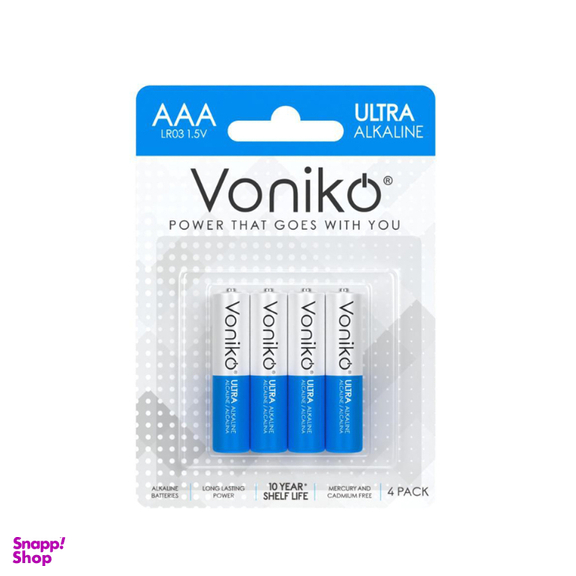 باتری نیم قلمی ونیکو مدل LR03 بسته 4 عددی