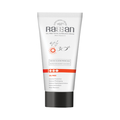 کرم ضد آفتاب بدون رنگ راسن SPF 30 مدل potent مناسب پوست های چرب حجم 40 میلی لیتر