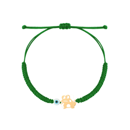 دستبند طلا 18 عیار دخترانه درگونه مدل قورباغه و چشم نظر