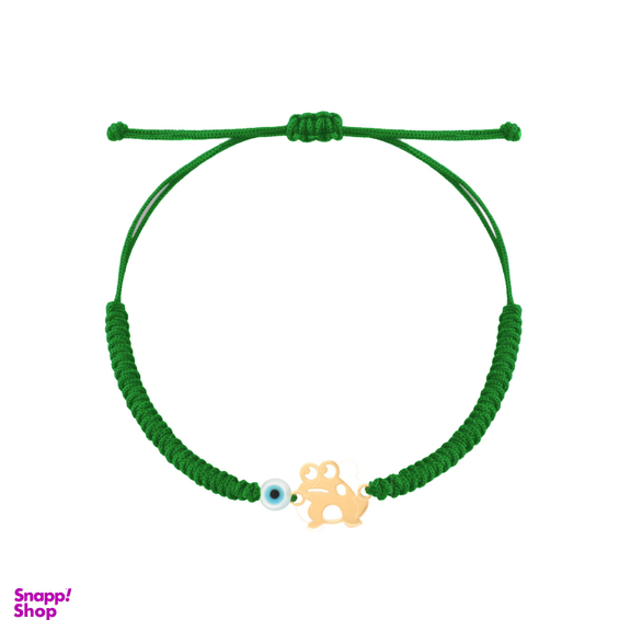 دستبند طلا 18 عیار دخترانه درگونه مدل قورباغه و چشم نظر