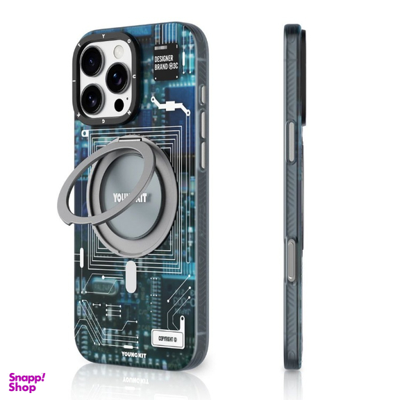 کاور گوشی موبایل یانگ کیت مدل Cyberpunk 360 Spin Magnetic Stand Case مناسب برای اپل iPhone 16 Pro Max
