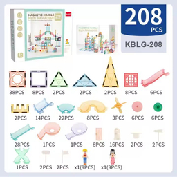 مگنت تایل 208 قطعه کبو مدل لوله ای طرح ماربل