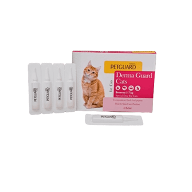 قطره ضد کک و کنه گربه پت گارد مدل Derma Guard Cats بسته 5 عددی