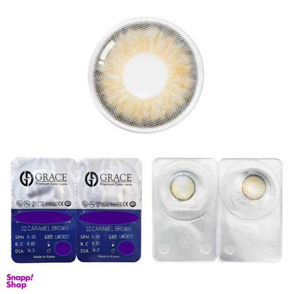 لنز رنگی گریس کد 22 رنگ قهوه ای کاراملی