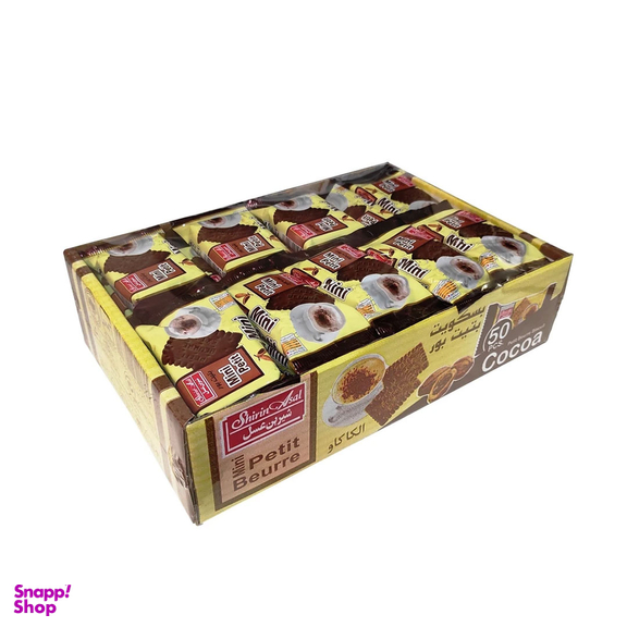 بیسکویت پتی بور با طعم کاکائو وزن 13 گرم مجموعه 50 عددی