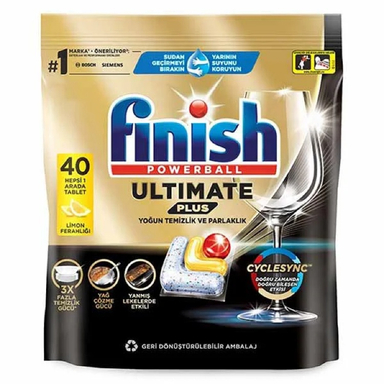 قرص ماشین ظرفشویی فینیش مدل Ultimate Plus طرح جدید رایحه لیمو بسته 40 عددی