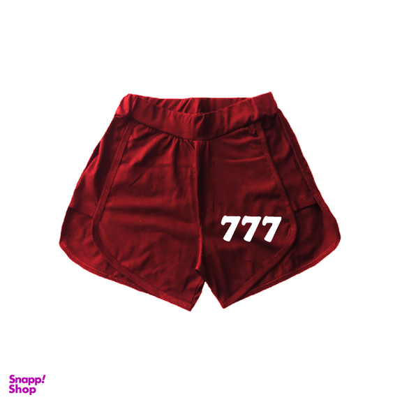 شلوارک زنانه طرح 777 کد SH3 رنگ زرشکی