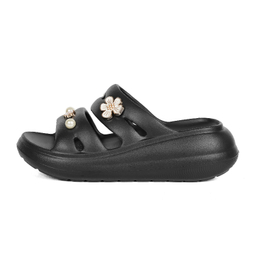 دمپایی زنانه شیما مدل یاس رنگ مشکی