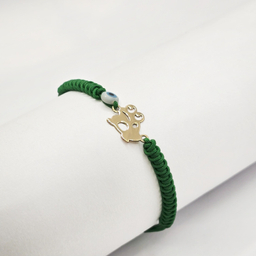 دستبند طلا 18 عیار دخترانه درگونه مدل قورباغه و چشم نظر