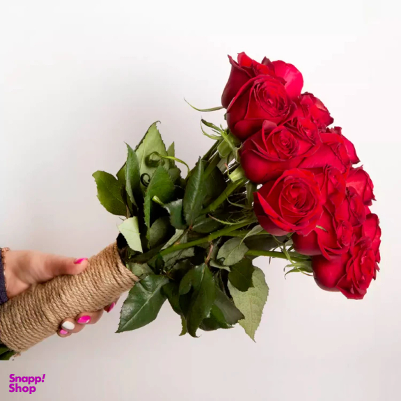 دسته گل رز طبیعی گل باختر کد 21310