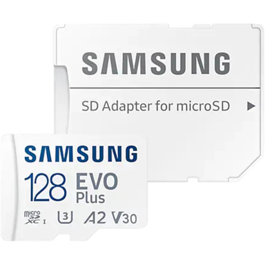 کارت حافظه microSDXC سامسونگ مدل Evo Plus کلاس 10 استاندارد UHS-I U3 سرعت 130MBps همراه با آداپتور SD ظرفیت 128 گیگابایت