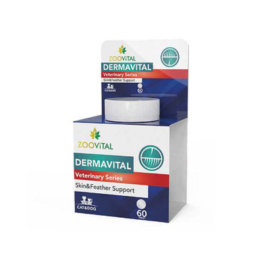 قرص مکمل پوست و مو سگ و گربه زوویتال مدل DermaVital بسته 60 عددی