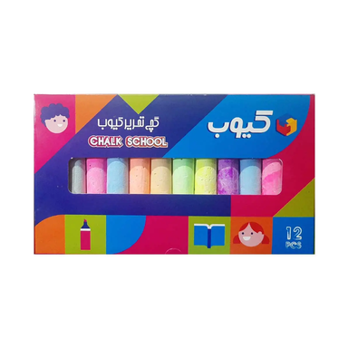 گچ تحریر کیوب مدل رنگی کد 1 بسته 12 عددی