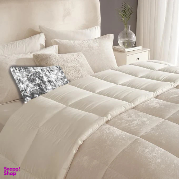 سرویس روتختی نوپه هوم مدل مخمل مینیمال کد N02 یک نفره 5 تکه به همراه روبالشی