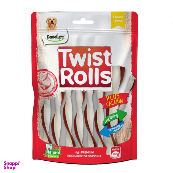 تشویقی سگ دنتالایت مدل Twist Rolls طعم مرغ وزن 100 گرم
