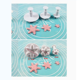 کاتر فشاری شیرینی پزی پلاستیکی به گز مدل برف مجموعه 3 عددی